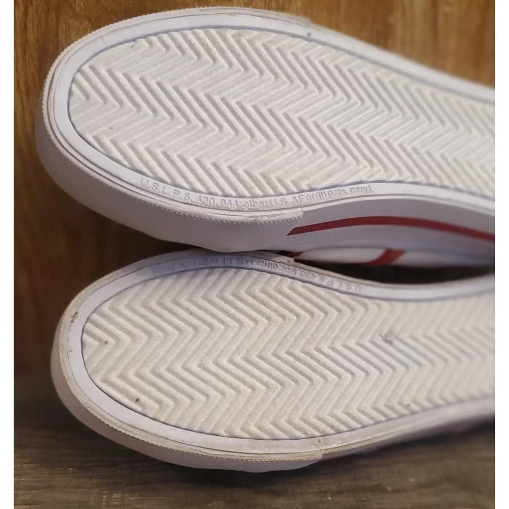 No Boundaries Slip On‎ Shoes White & Red Lace Up Women's Size 8.5